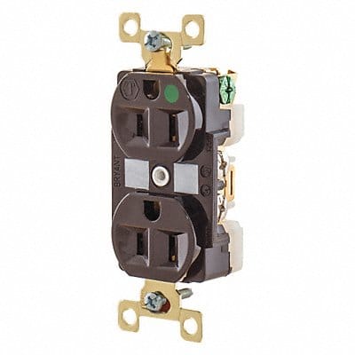 Receptacle Brwn 15A Nylon 0.5 HP 3 Wires