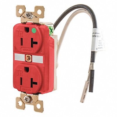 Receptacle Red 20A Nylon 2 Poles