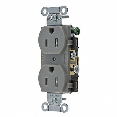 Receptacle Gray 15A Nylon 0.5 HP 2 Poles