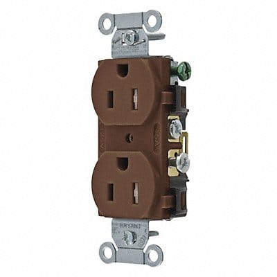 Receptacle Brown 15A Nylon 2 Poles