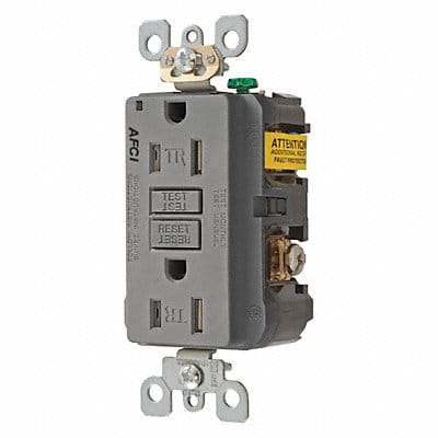 Receptacle Gray 15 A 2P3W Back Side 1PK