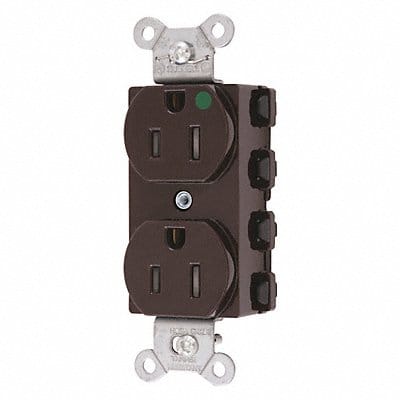 Receptacle Brown 15 A 2P3W Back 1PK