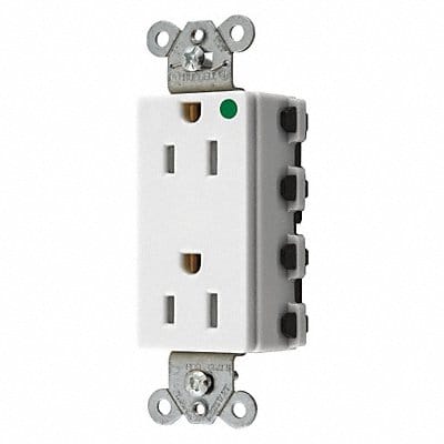 Receptacle White 15 A 2P3W Back 1PK