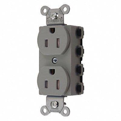 Receptacle Gray 15 A 2P3W Back 1PK