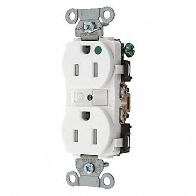 Receptacle White 0.5 HP 15A 2 Poles