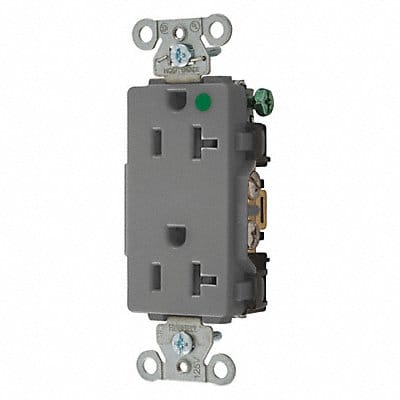 Receptacle Gray 20 A 2P3W Back Side 1PK