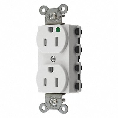 Receptacle White 15 A 2P3W Back 1PK