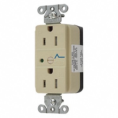 Receptacle Ivory 125VAC 3 Wires Nylon