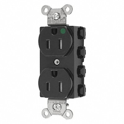 Receptacle Black 15 A 2P3W Back 1PK