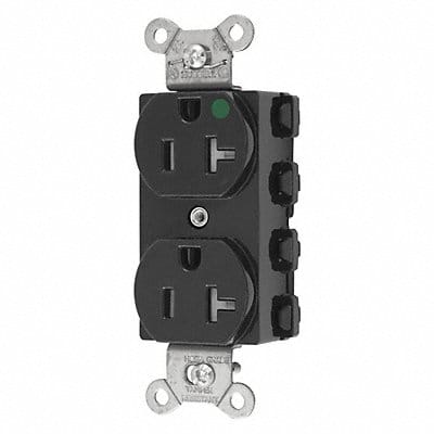 Receptacle Black 20 A 2P3W Back 1PK