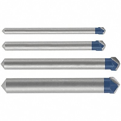 Glass Stone Tile Drill Set 4pc Carb Tip