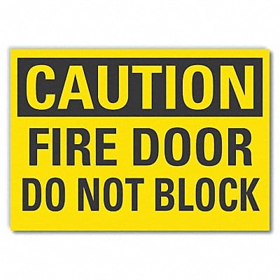 Fire Door Caution Reflective Label 5x7in