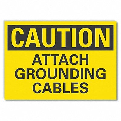 Grounding Caution Rflct Lbl 10inx14in