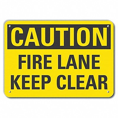 Rflct Fire Lane Caution Sign 7x10in Alum