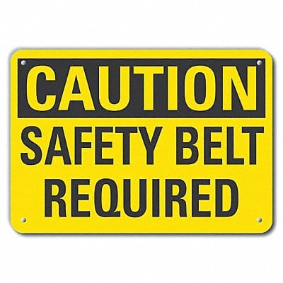 Rflct Safety Belt Caution Sign 10x14in