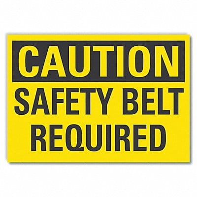 Safety Belt Caution Rflct Label 10x14in