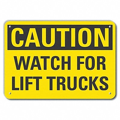 Rflct Lift Truck Trfc Caut Sign 7x10in