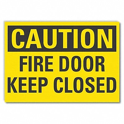 Fire Door Caution Rflctive Label 10x14in