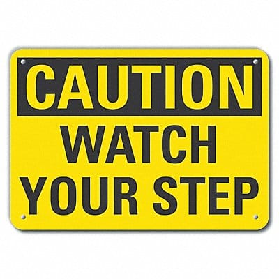 Caution Sign 7 in x 10 in Aluminum