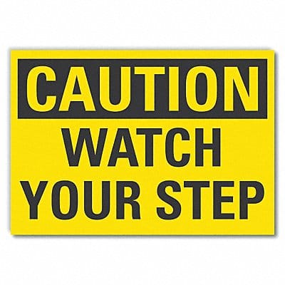 Steps Caution Rflctv Label 7inx10in