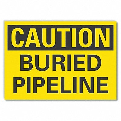 Buried Pipeline Caut Rflct Lbl 10x14in