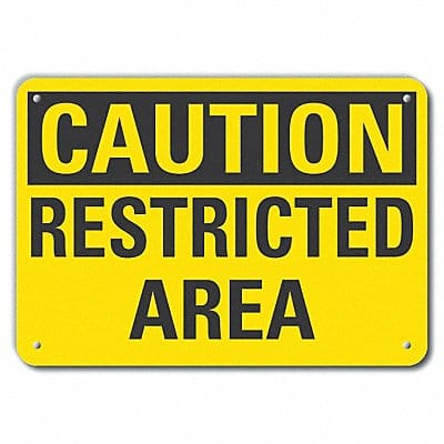 Rflctv Restricted Area Caut Sign 10x14in