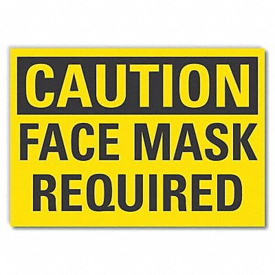 Face Mask Caution Rflct Label 7inx10in