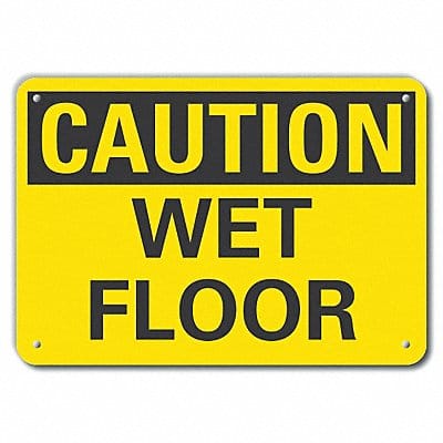 Rflctv Wet Floor Caut Sign 10x14in Alum