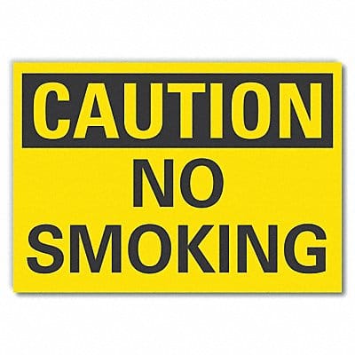 No Smoking Caution Rflctv Labl 10inx14in