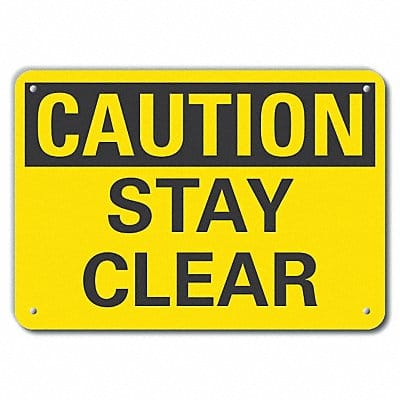 Rflct Stay Clear Caut Sign 7x10in Alum