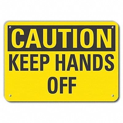 Rflct Keep Hands Clear Caut Sign 7x10in