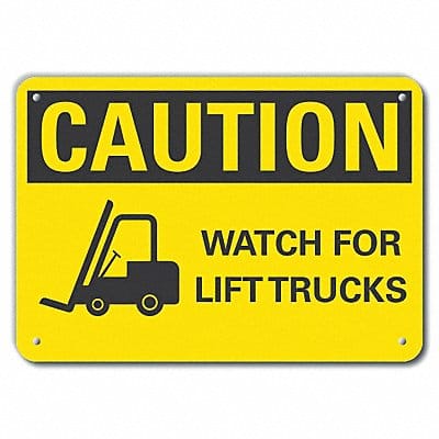 Caution Sign 7 in x 10 in Aluminum