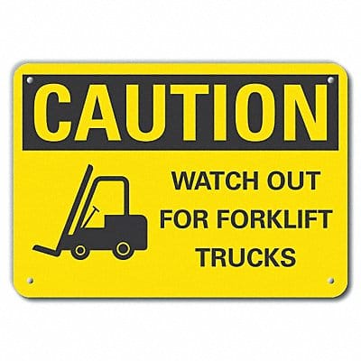 Caution Sign 7 in x 10 in Aluminum