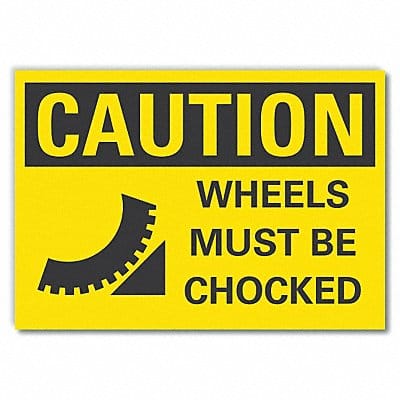 Chock Wheels Caution Rflctv Labl 10x14in