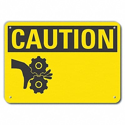 Caution Sign 7 in x 10 in Aluminum