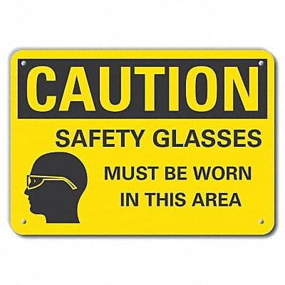 Caution Sign 7 in x 10 in Aluminum