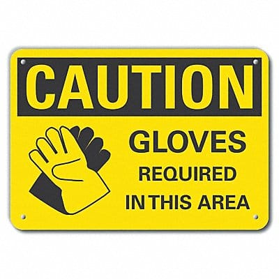 Rflctv Hand Caution Sign 10inx14in Alum