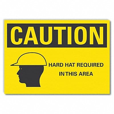 Hard Hat Caution Rflct Label 7inx10in