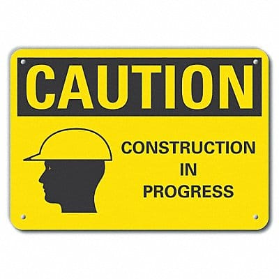 Rflct Construct Area Caution Sign 7x10in