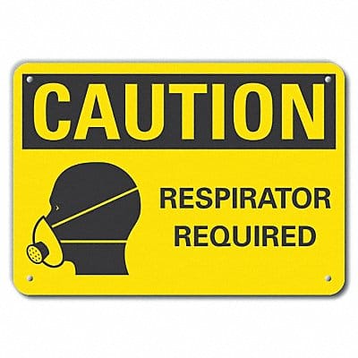 Rflct Respirator Rqrd Caut Sign 7x10in