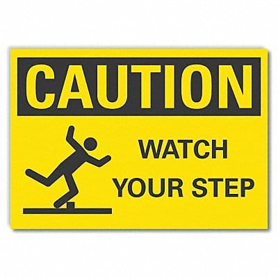 Steps Caution Rflctv Label 5inx7in