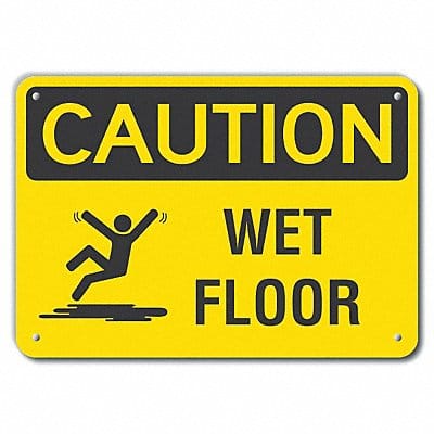 Rflctv Wet Floor Caut Sign 10x14in Alum