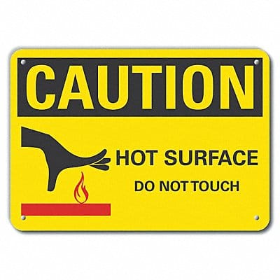 Rflctv Hot Surface Caution Sign 10x14in