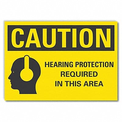 Hearing Caution Rflct Label 10inx14in