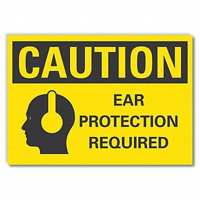 Hearing Caution Rflctv Label 7inx10in