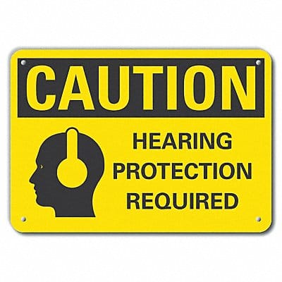 Rflctv Hearing Caution Sign 10x14in Alum