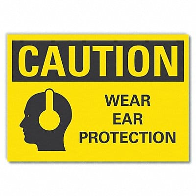 Hearing Caution Rflct Label 7inx10in