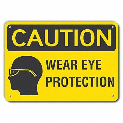 Rflct Eye Caution Sign 10x14in Alum