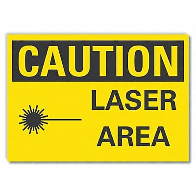 Laser Area Caution Rflct Lbl 7inx10in