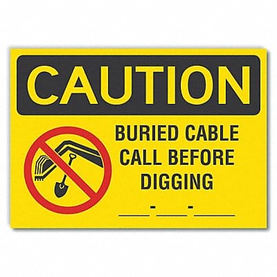 Buried Cable Caution Rflctv Label 7x10in